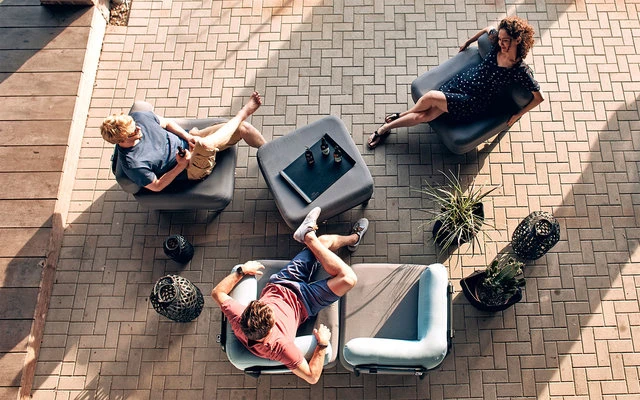 One Bar Element 2 Aufblasbarer Sessel / Sitzelement Light Grey / Red – Bild 4